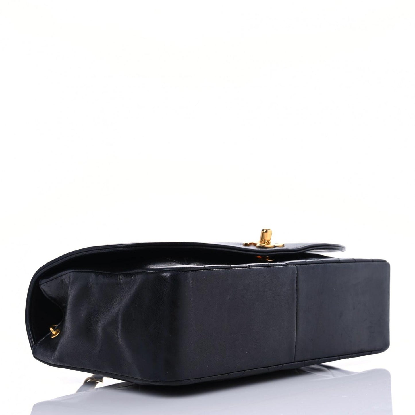 Lambskin Quilted Medium Single Flap Black