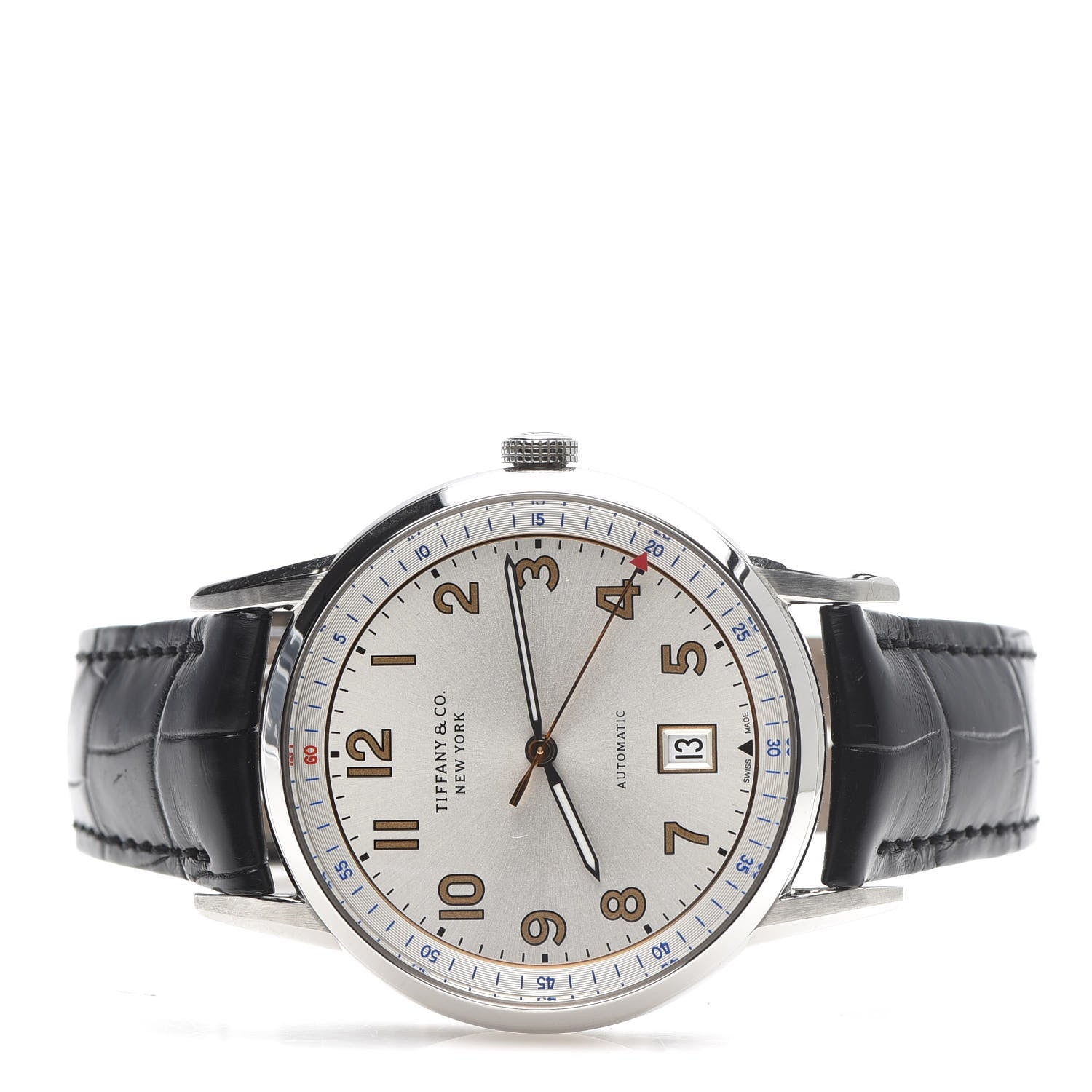 Tiffany Stainless Steel Alligator 40mm CT60 3-Hand Automatic Watch 3 of 7