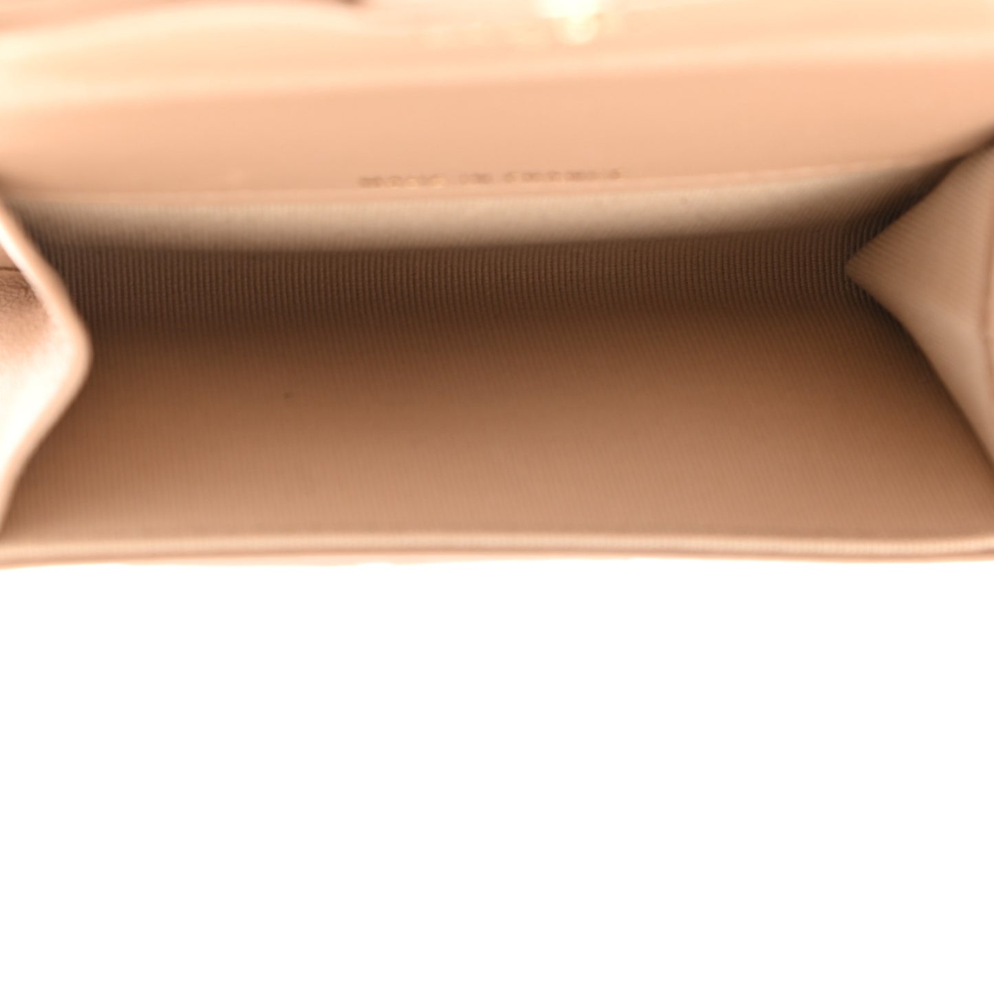 Lambskin Quilted Flap Card Holder Wallet Beige