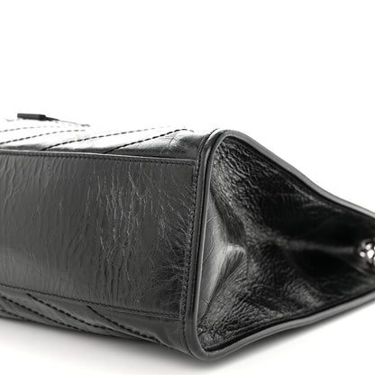 Saint Laurent Crinkled Calfskin Matelasse Monogram Medium Niki Shopper Tote Black 10 of 12