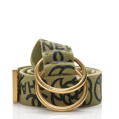 Chanel Canvas CC Logo Belt 90 36 Khaki 1 of 7
