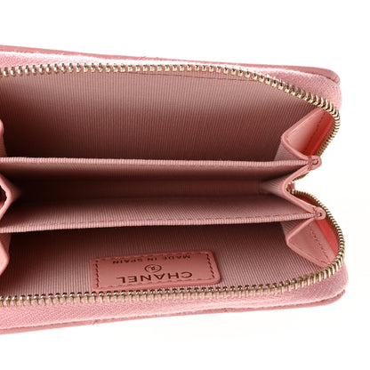Chanel Lambskin Quilted Chanel 19 Zip Around Coin Purse Wallet Light Pink 5 of 7