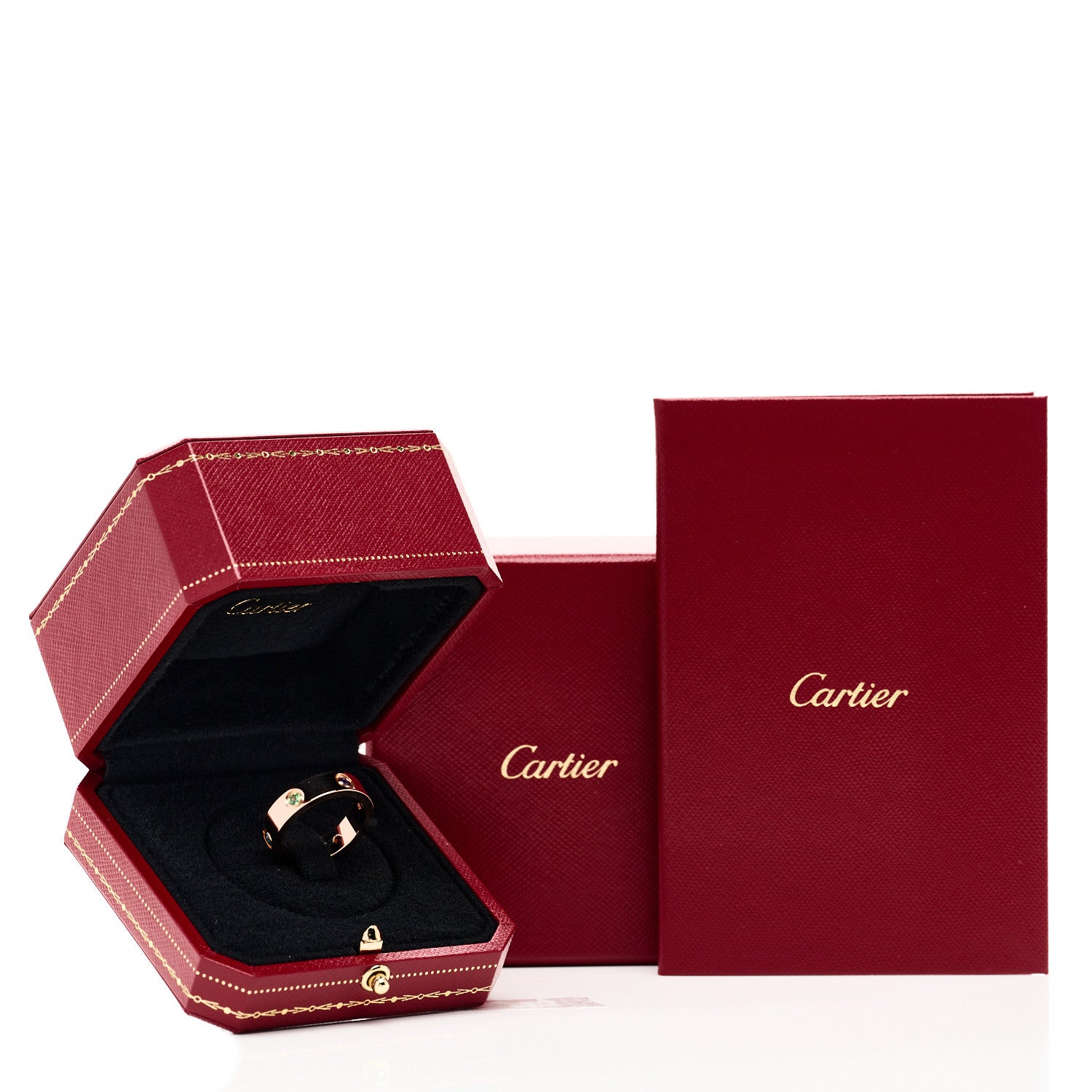 Cartier 18K Pink Gold Sapphire Garnet Amethyst 5.5mm LOVE Ring 59 8.75 5 of 5