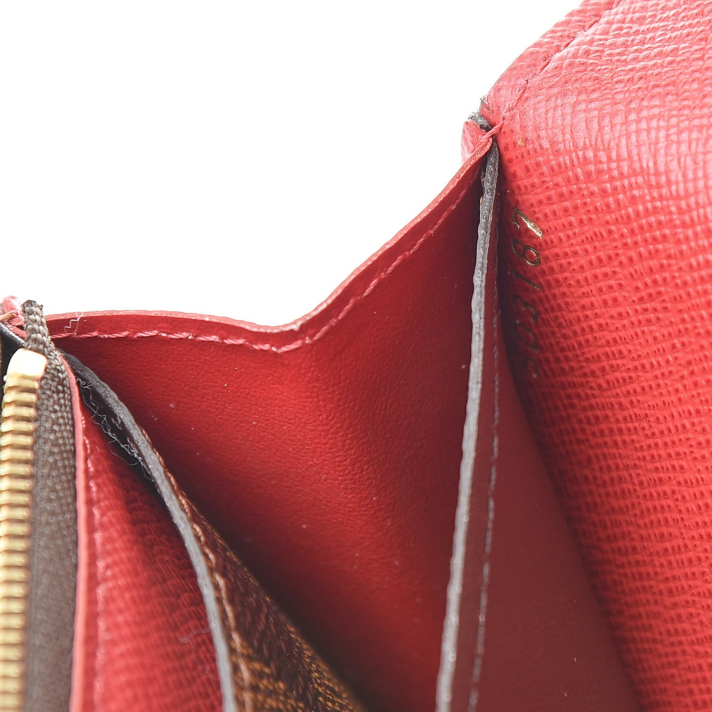 Damier Ebene Emilie Wallet Red