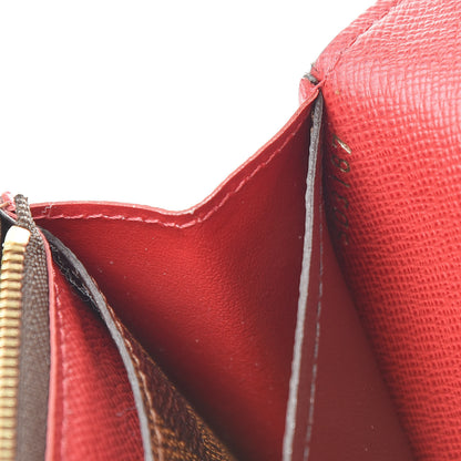 Louis Vuitton Damier Ebene Emilie Wallet Red 7 of 8