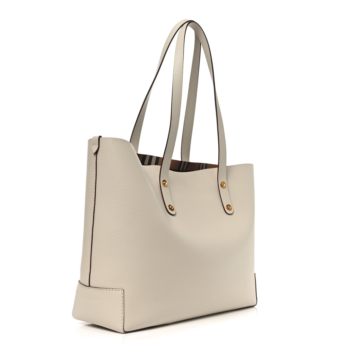 Calfskin Crest Embossed Small Tote Limestone