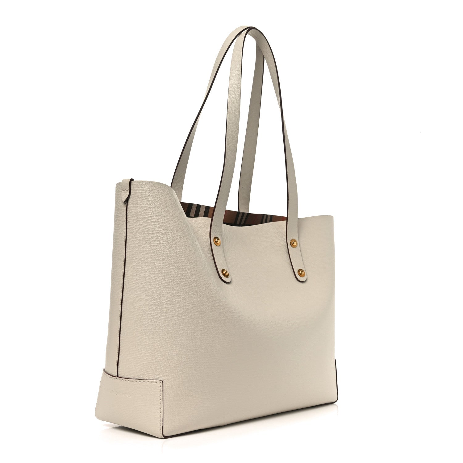 Burberry Calfskin Crest Embossed Small Tote Limestone 3 of 9