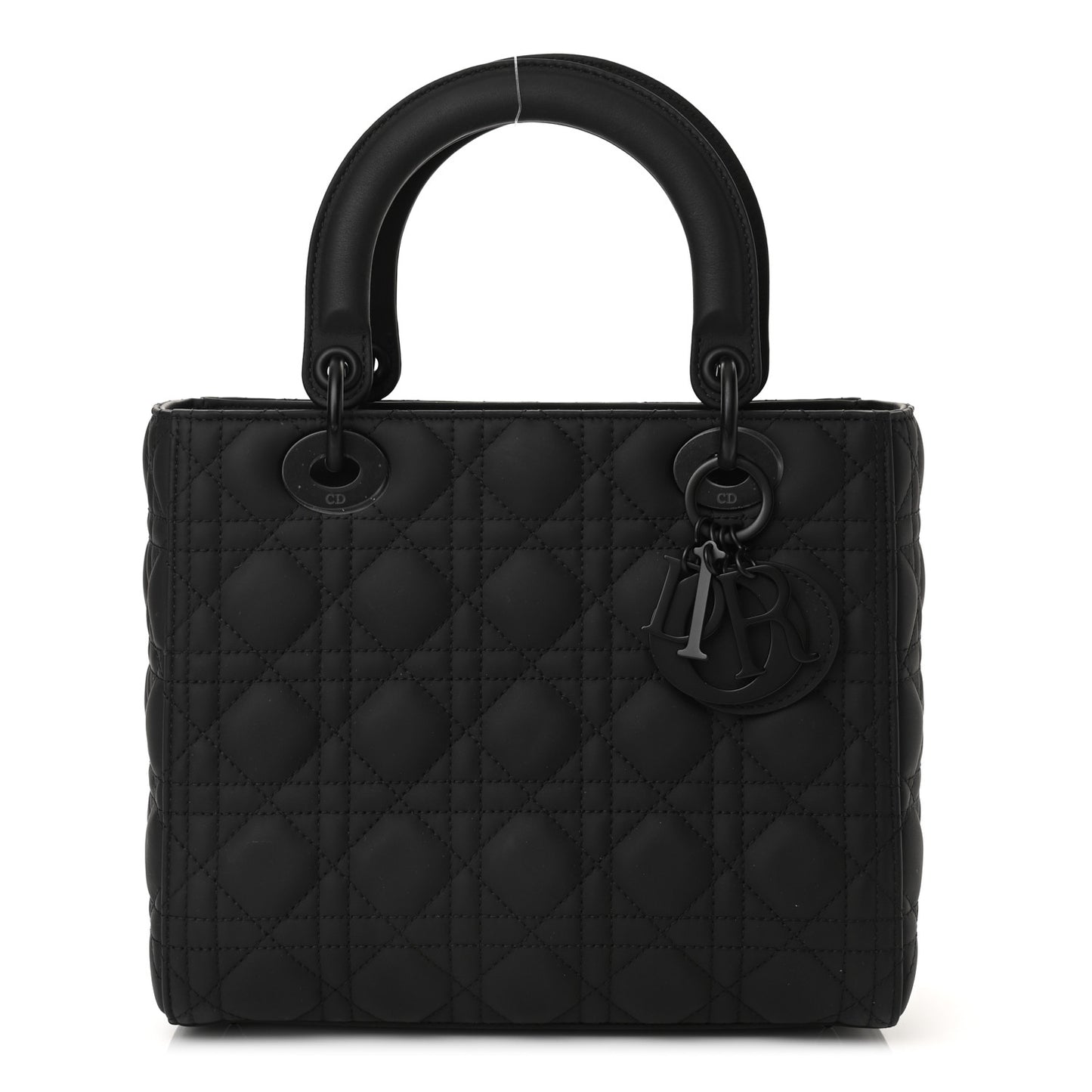 Ultra Matte Calfskin Cannage Medium Lady Dior Black