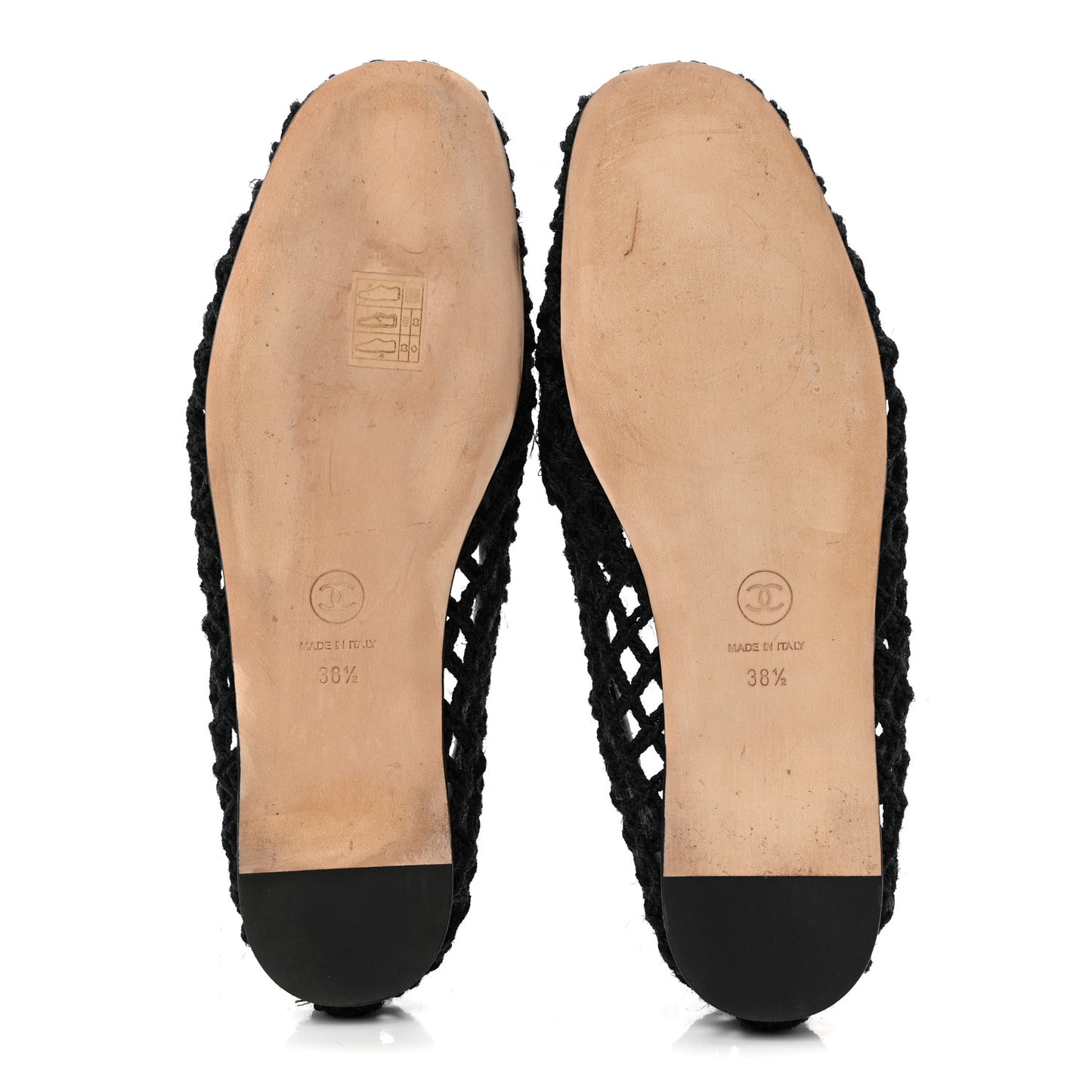 Cord Braided CC Mocassin Loafers 38.5 Black
