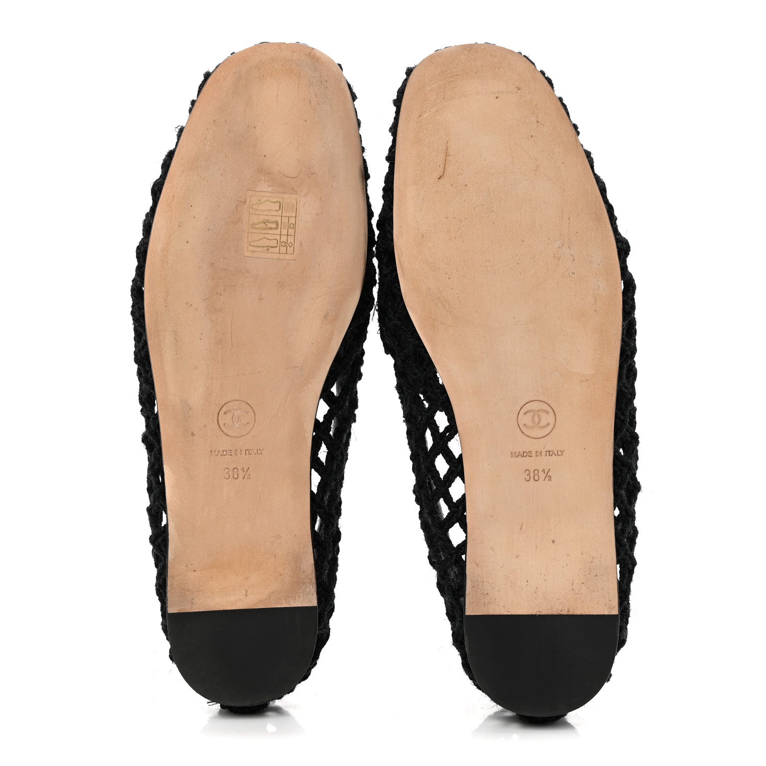 Chanel Cord Braided CC Mocassin Loafers 38.5 Black 8 of 12