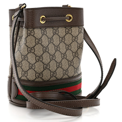 Gucci GG Supreme Monogram Web Small Ophidia Bucket Bag Brown 3 of 12