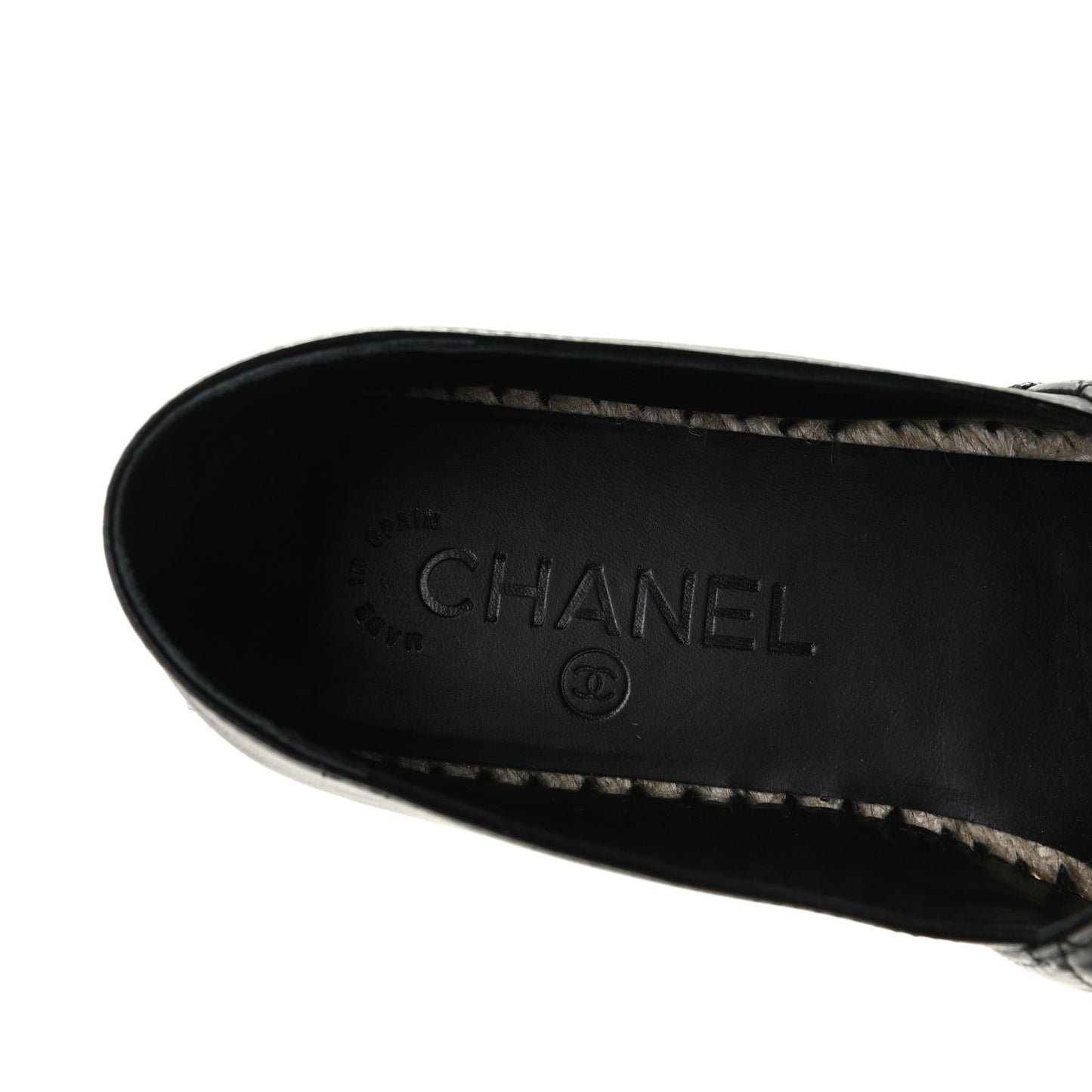 Lambskin Quilted CC Espadrilles 39 Black