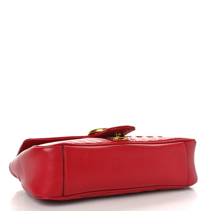 Gucci Calfskin Matelasse Small GG Marmont Shoulder Bag Hibiscus Red 4 of 10