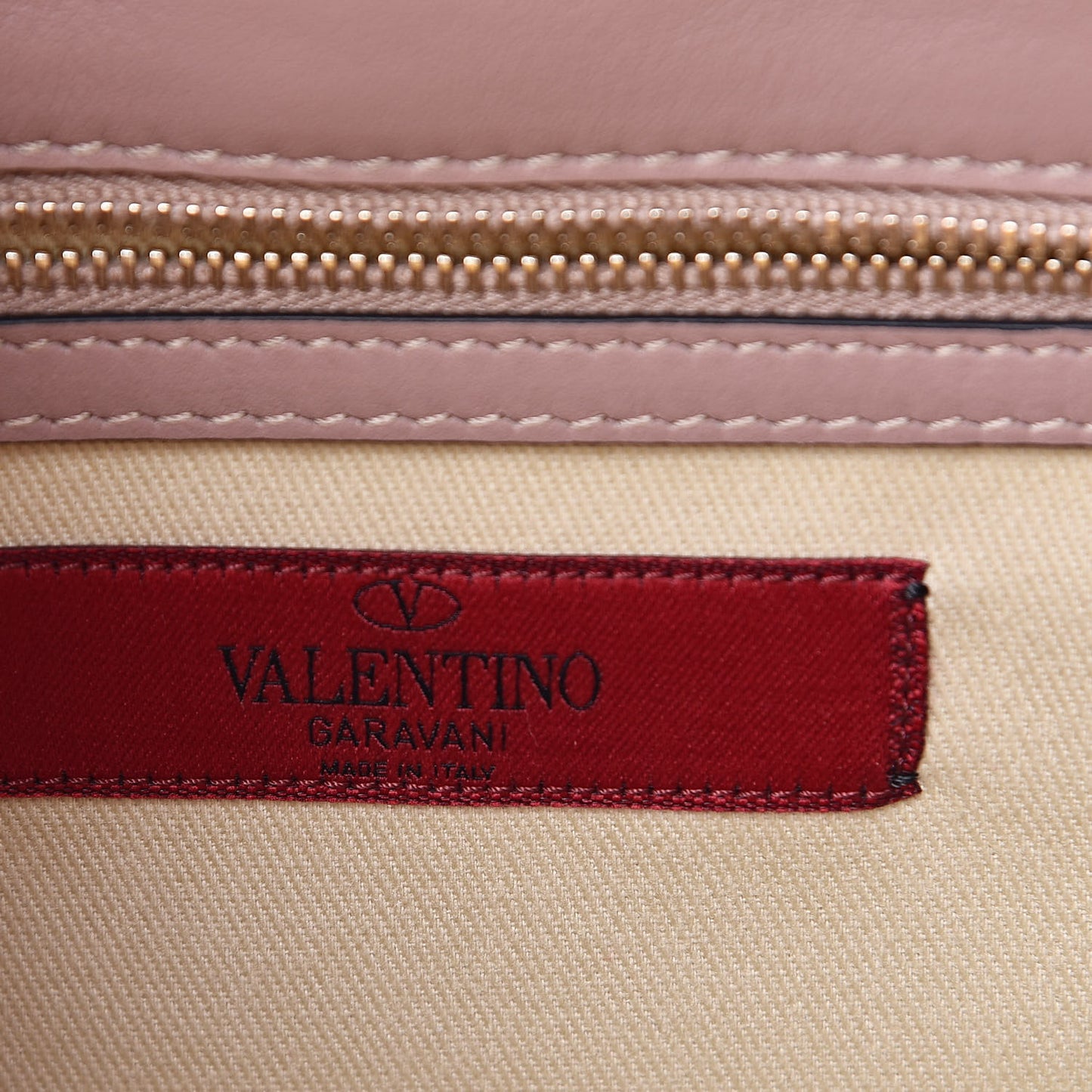 Vitello Small Glam Lock Rockstud Flap Poudre