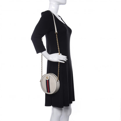 Gucci Textured Calfskin Web Mini Ophidia Round Shoulder Bag Mystic White 2 of 6