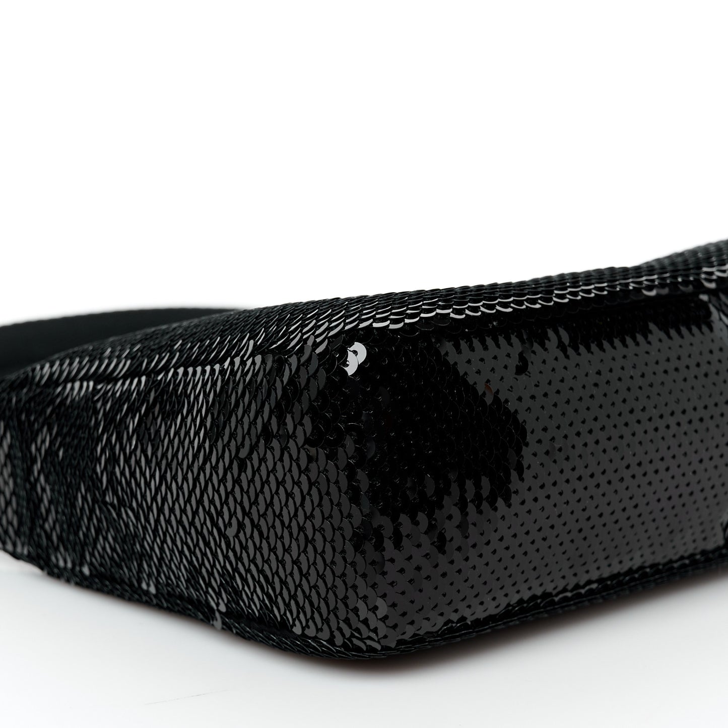 Paillettes Sequin Mini Re-Edition 2000 Bag Black White