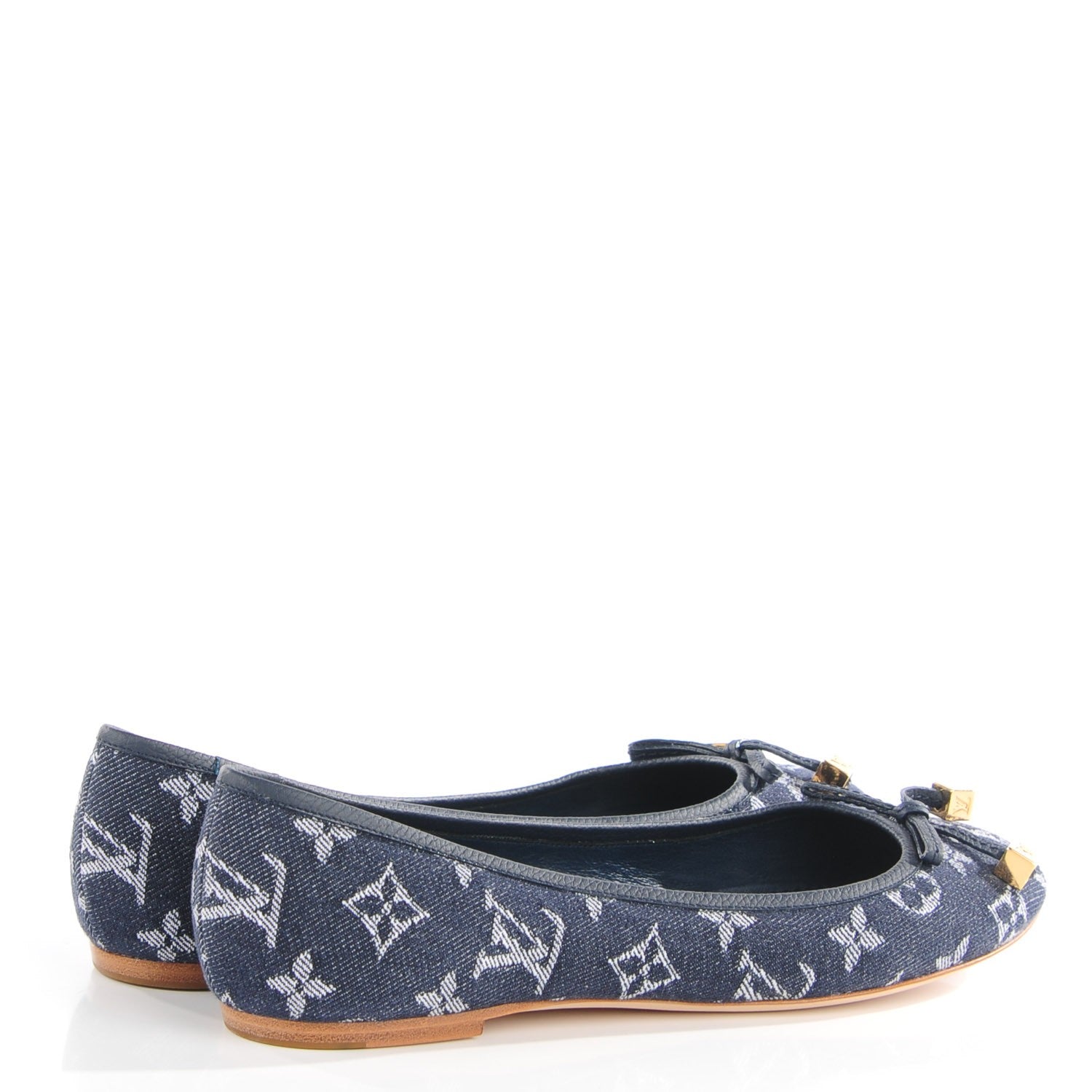 Louis Vuitton Denim Monogram Debbie Ballerina Flats 37.5 Blue 4 of 7