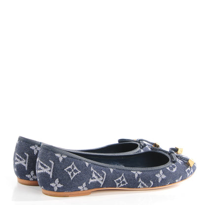 Louis Vuitton Denim Monogram Debbie Ballerina Flats 37.5 Blue 4 of 7