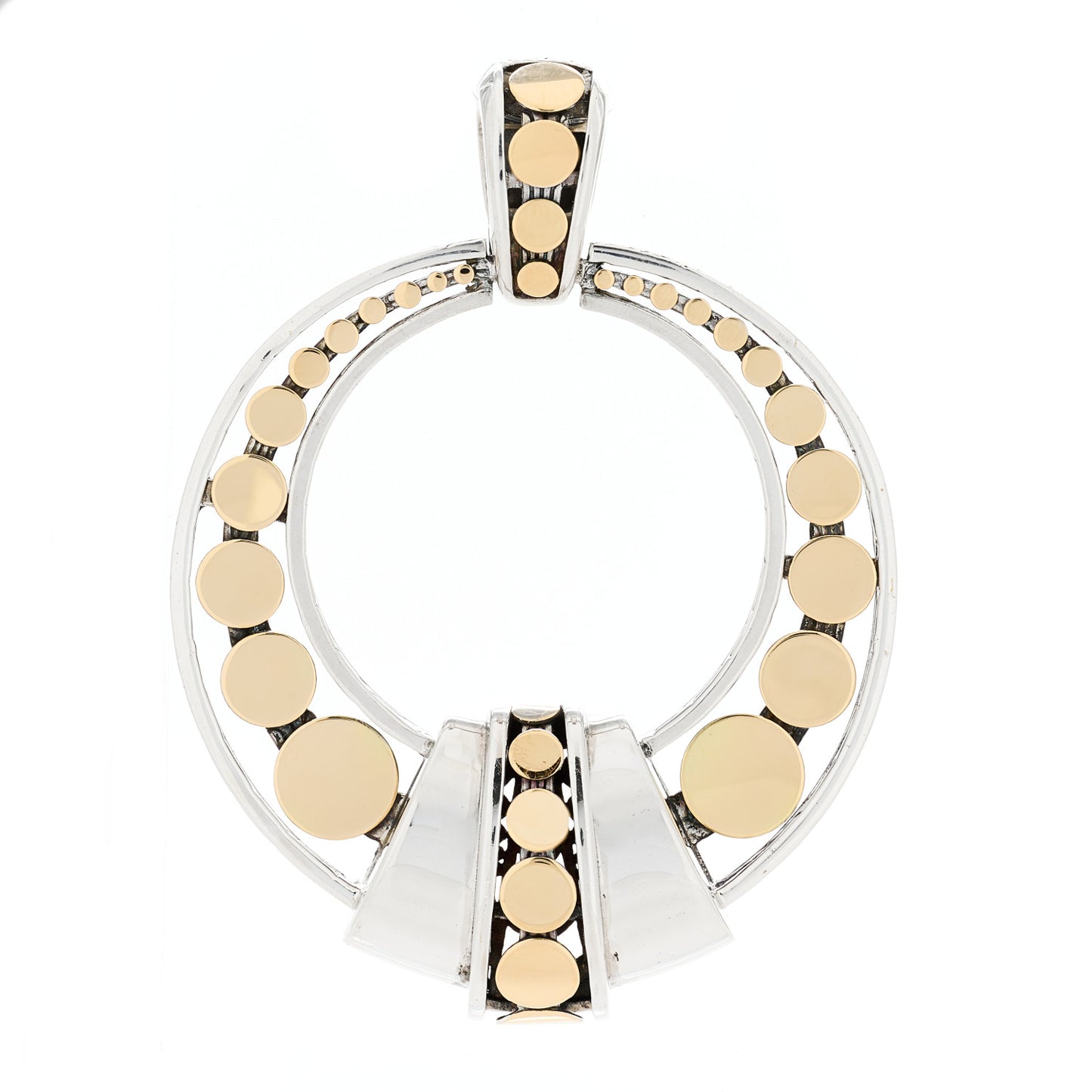 Sterling Silver 18K Yellow Gold Dot Deco Enhancer Pendant