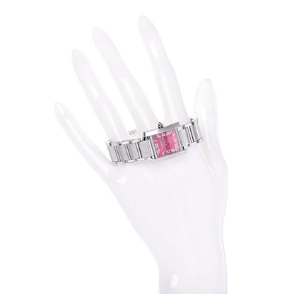 Cartier Stainless Steel 20mm Tank Francaise Quartz Watch Raspberry 2 of 8