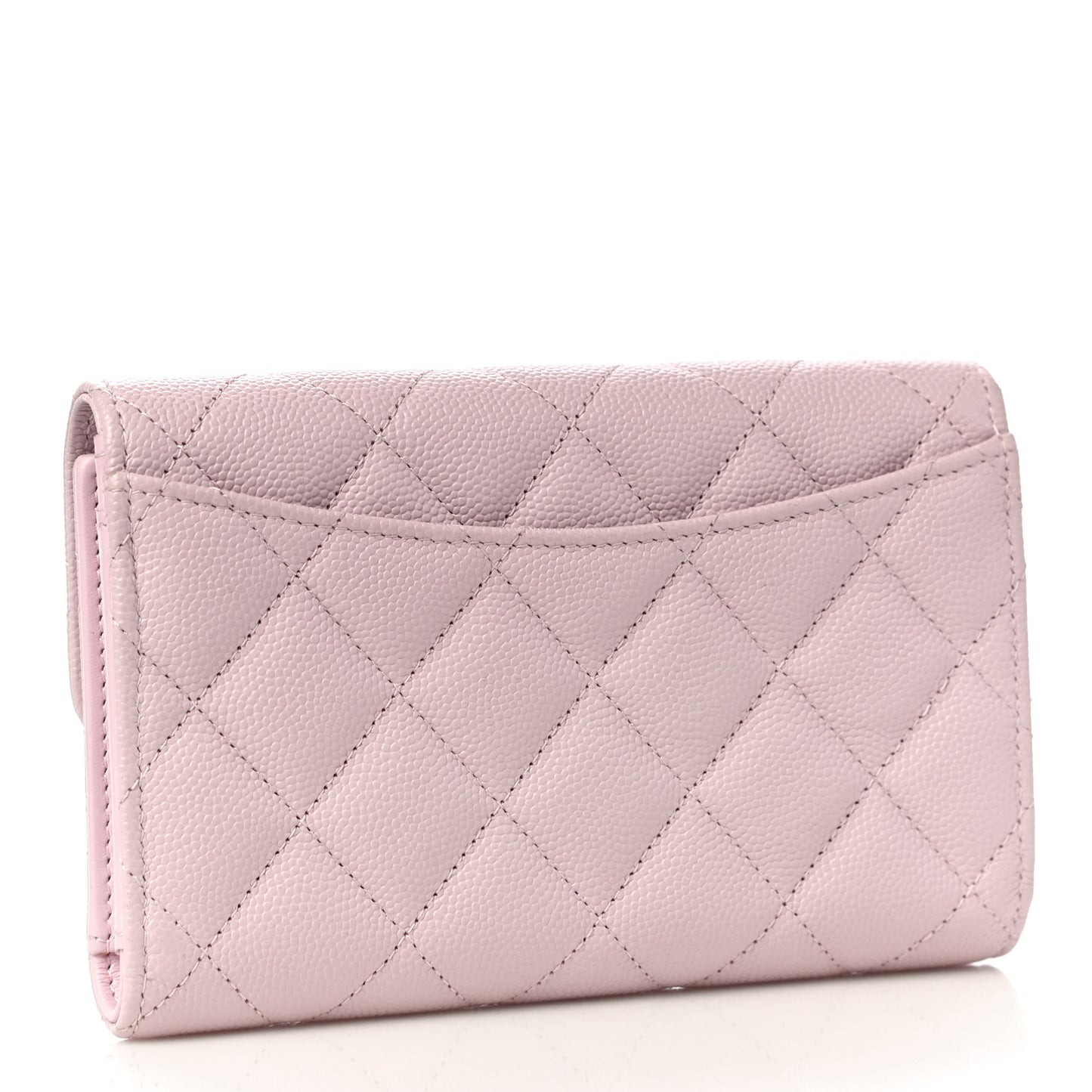 Caviar Quilted Medium Flap Wallet Light Pink
