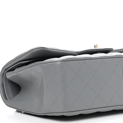 Chanel Caviar Quilted Jumbo Double Flap Grey 8 of 9