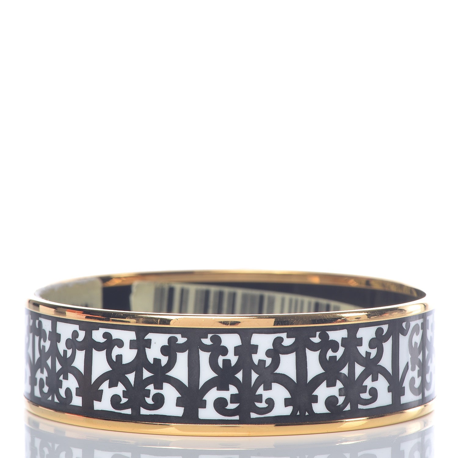 Hermes Enamel Printed Wide Balcons du Guadalquivir Bracelet 65 Black 3 of 7