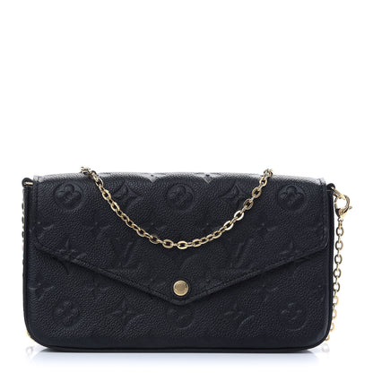 Louis Vuitton Empreinte Pochette Felicie Chain Wallet Black 3 of 9
