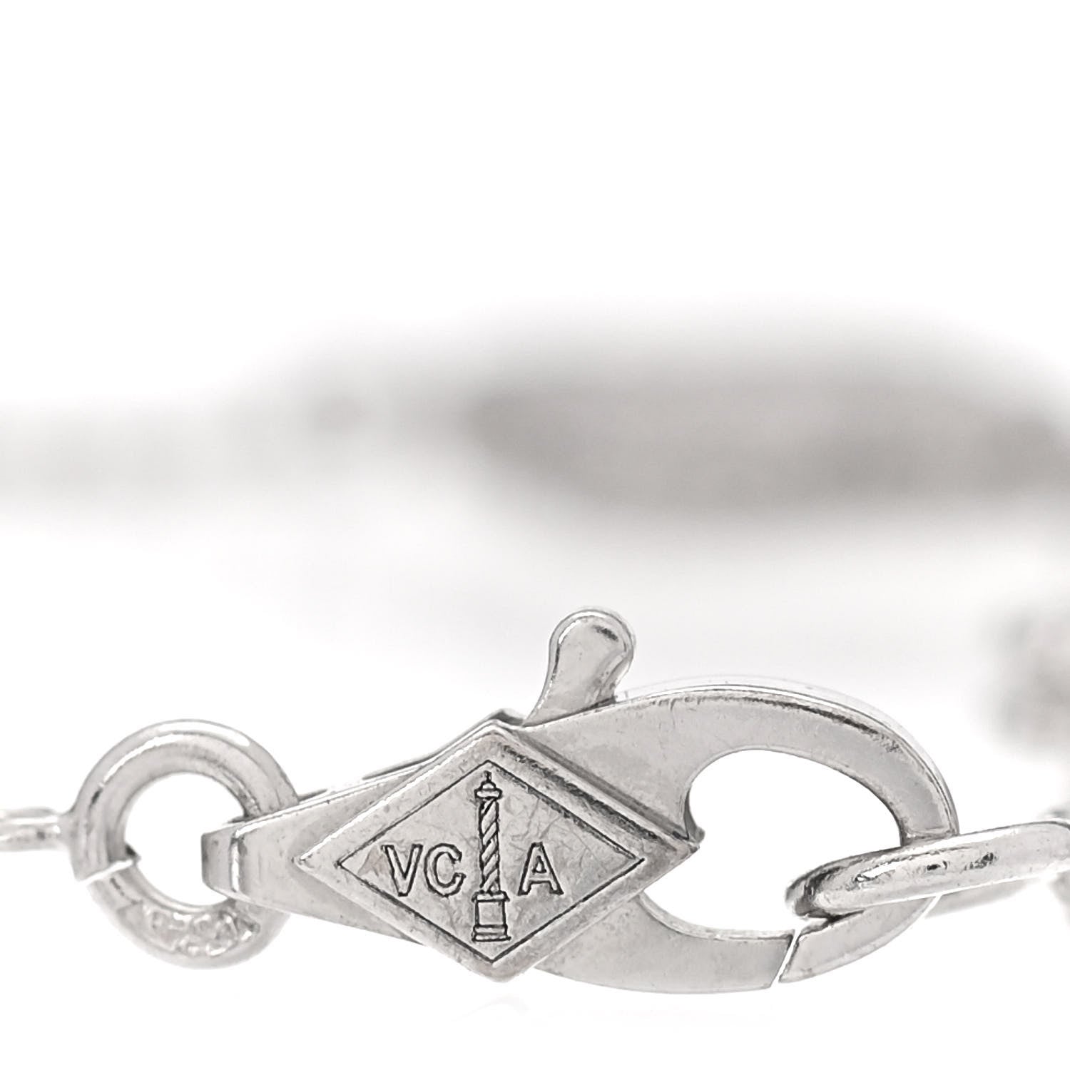 Van Cleef & Arpels 18K White Gold Diamond 6 Motifs Sweet Alhambra Bracelet 4 of 6
