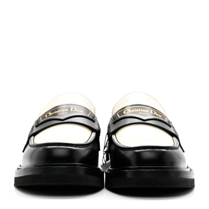 Christian Dior Brushed Calfskin Boy Loafers 35.5 Black White 2 of 9