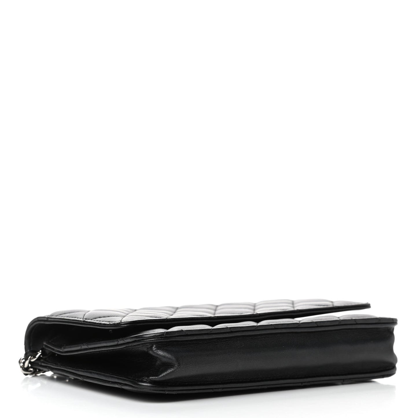 Lambskin Quilted Wallet On Chain WOC Black