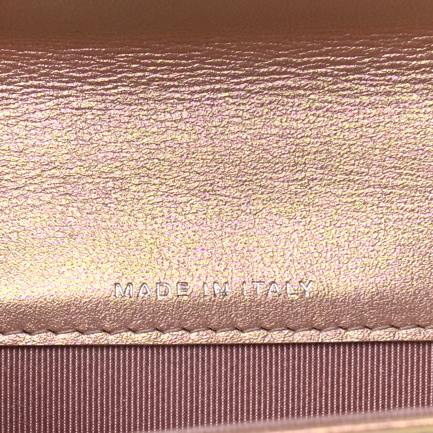 Iridescent Calfskin Quilted Flap Card Holder Wallet Pink