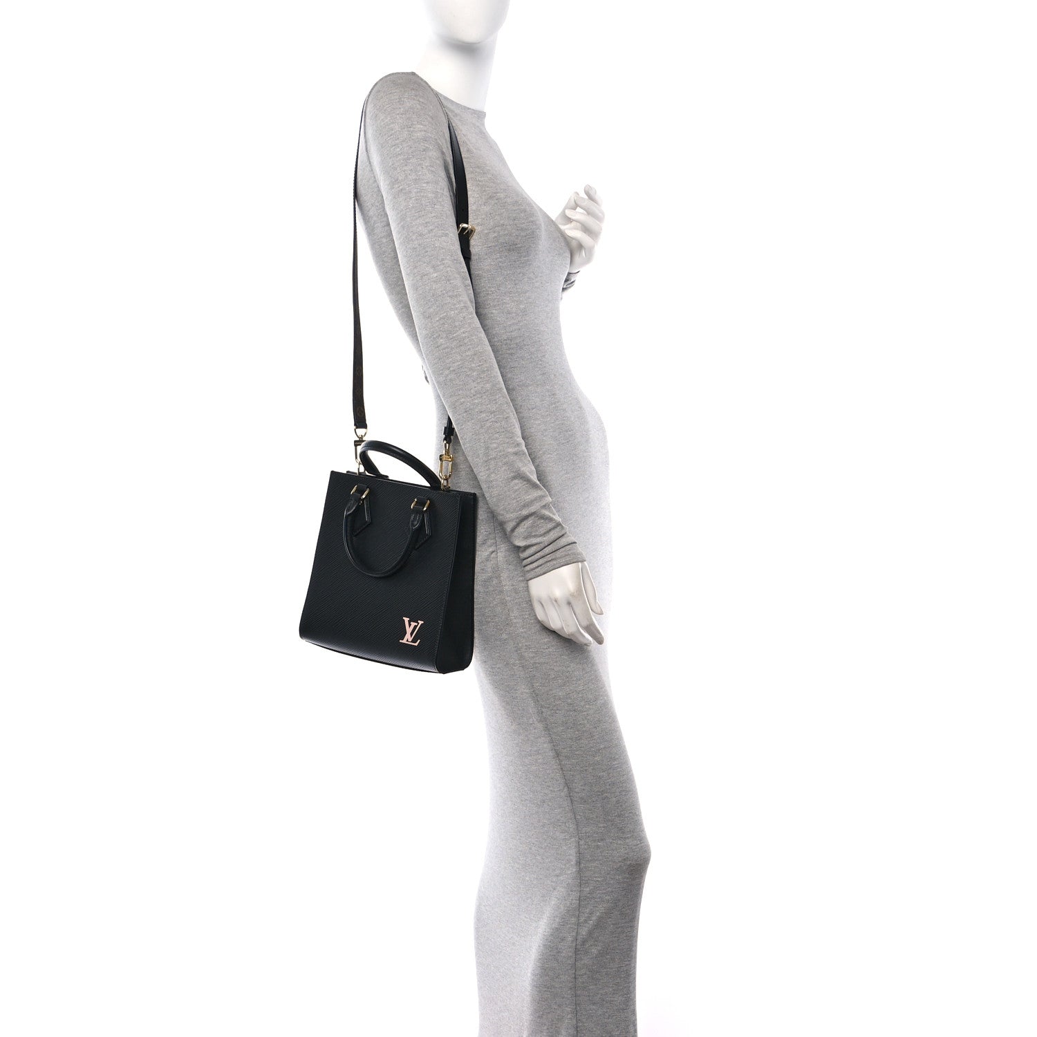 Louis Vuitton Epi Sac Plat BB Black 2 of 9