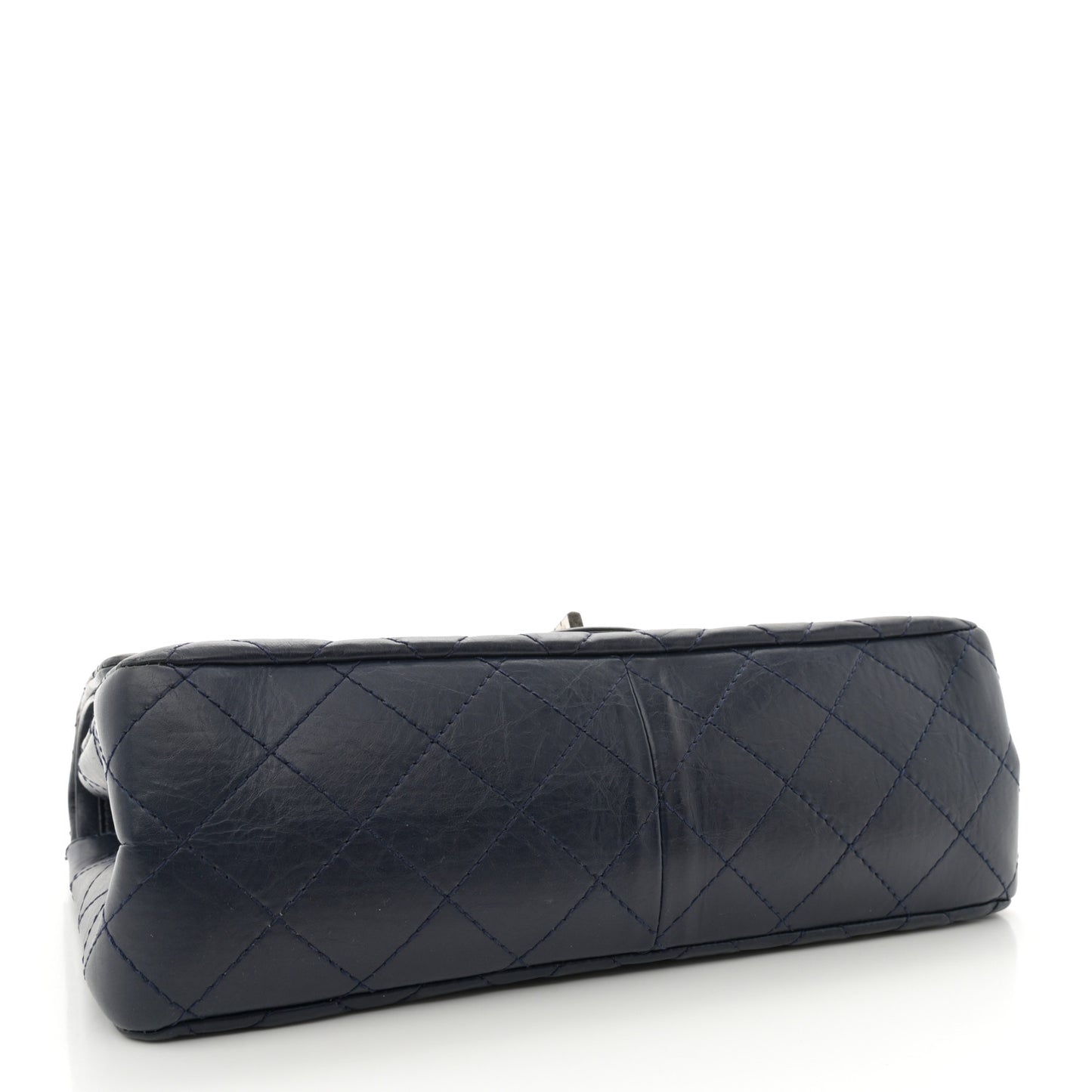 Aged Calfskin Quilted 2.55 Reissue 227 Flap Navy Blue
