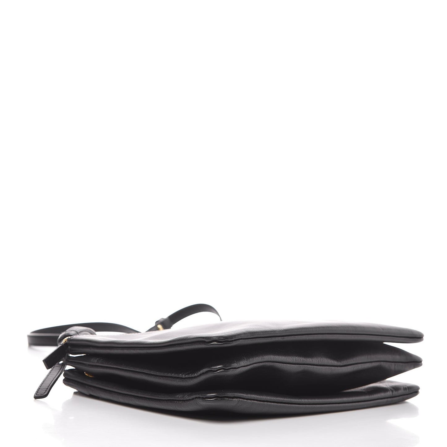Lambskin Large Trio Crossbody Bag Black