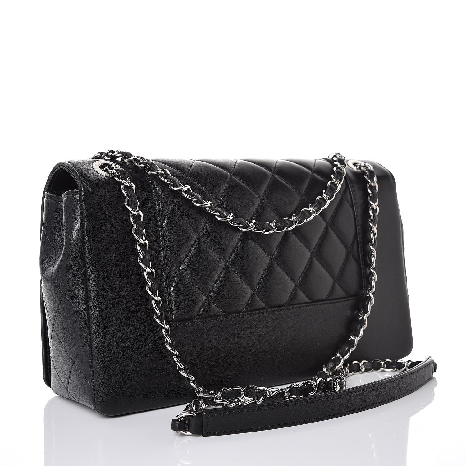 Chanel Sheepskin Quilted Vintage Mademoiselle Flap Black 3 of 9