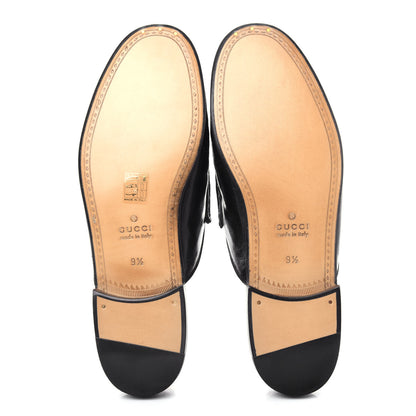 Gucci Goatskin Stripe Mens Horsebit Slingback Slippers 9.5 Black 6 of 11