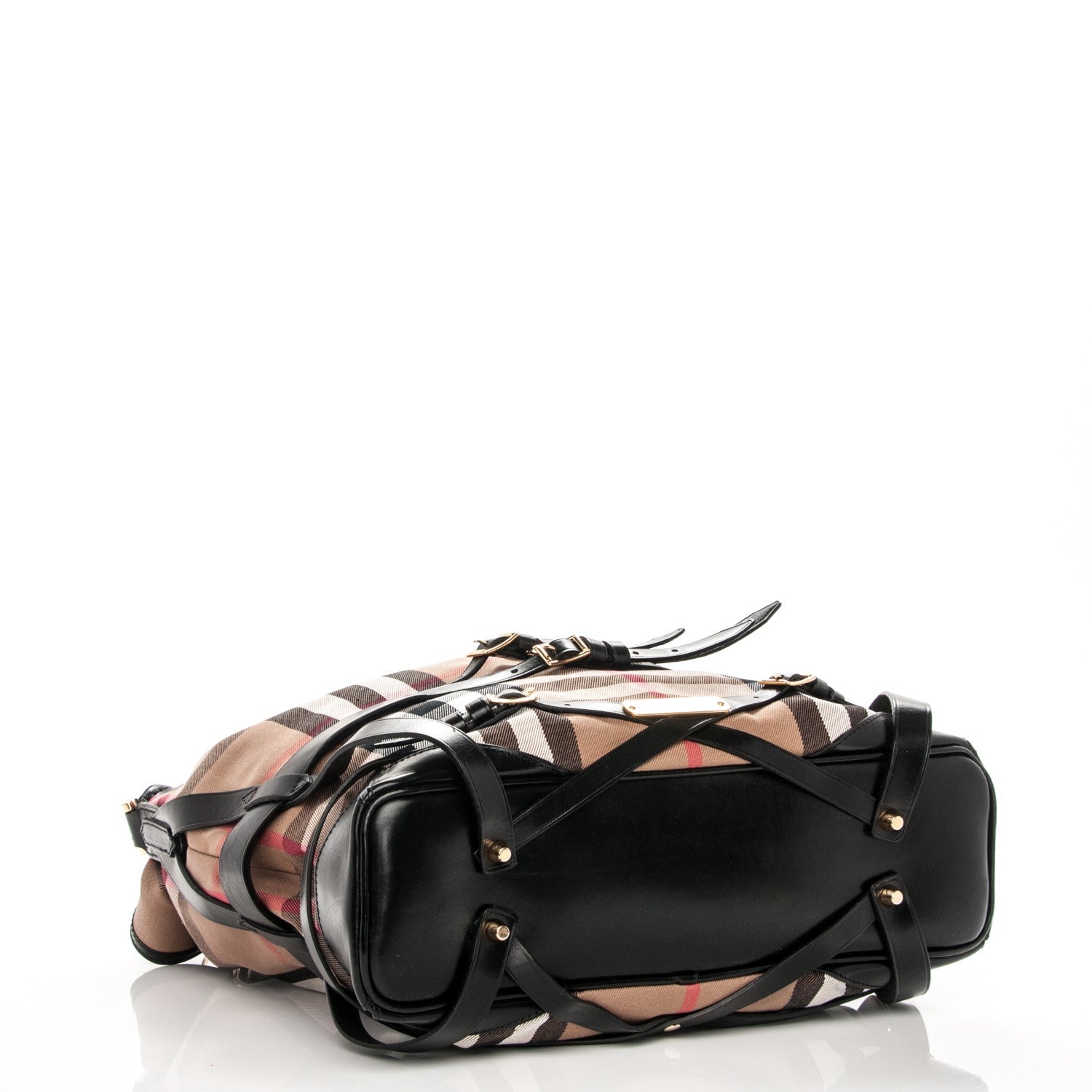 Burberry House Check Bridle Calfskin Medium Gosford Hobo Black 4 of 8