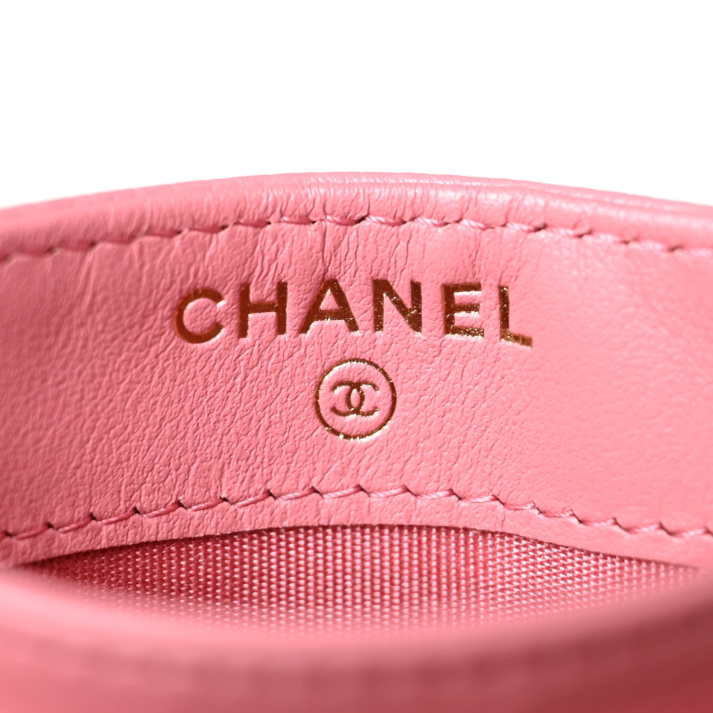 Caviar Camellia Embossed Card Holder Pink