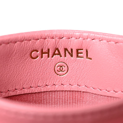 Chanel Caviar Camellia Embossed Card Holder Pink 6 of 11