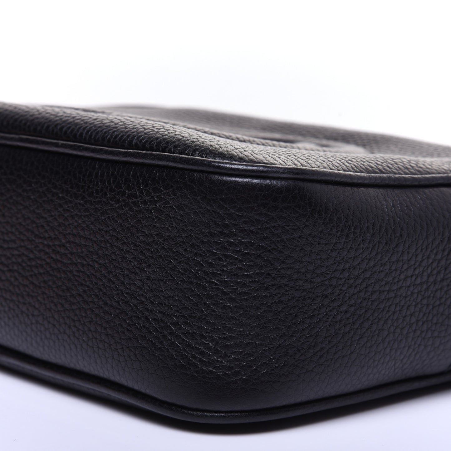 Pebbled Calfskin Small Soho Disco Bag Black