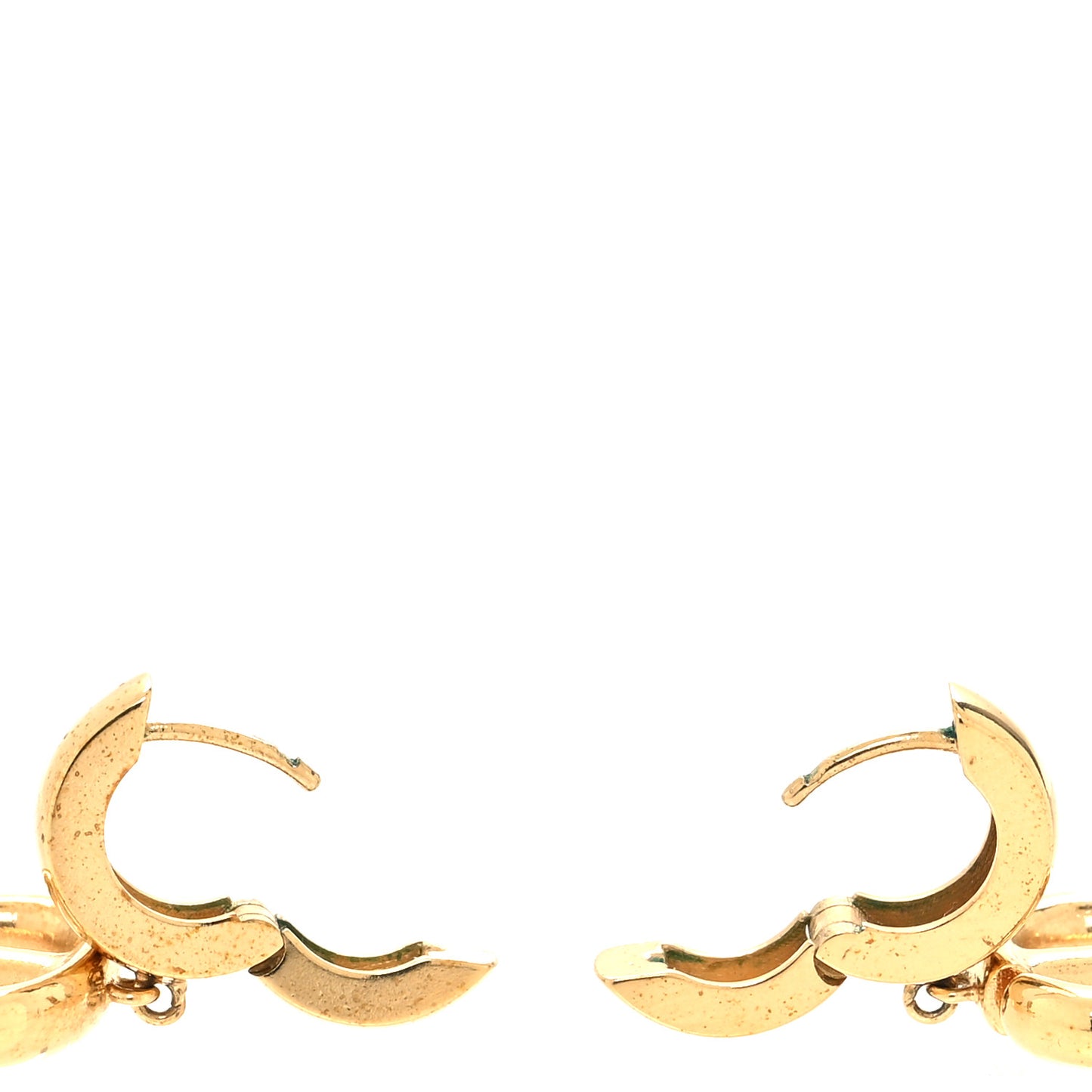 Metal CD Hoop Drop Earrings Gold