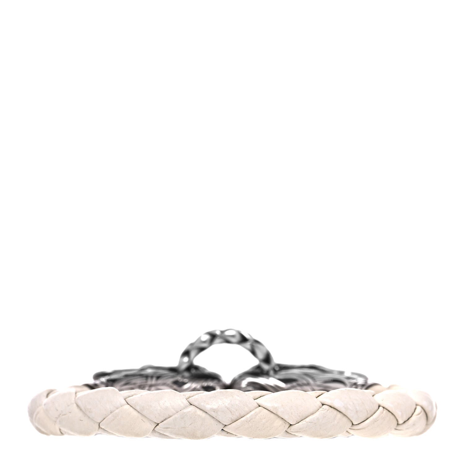 John Hardy Sterling Silver Leather Naga Dragon Legend Bracelet White 3 of 5