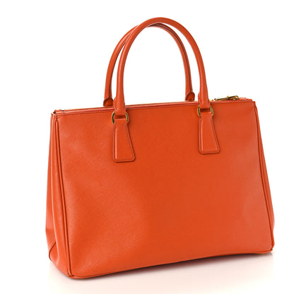 Prada Saffiano Medium Galleria Double Zip Tote Papaya 3 of 8