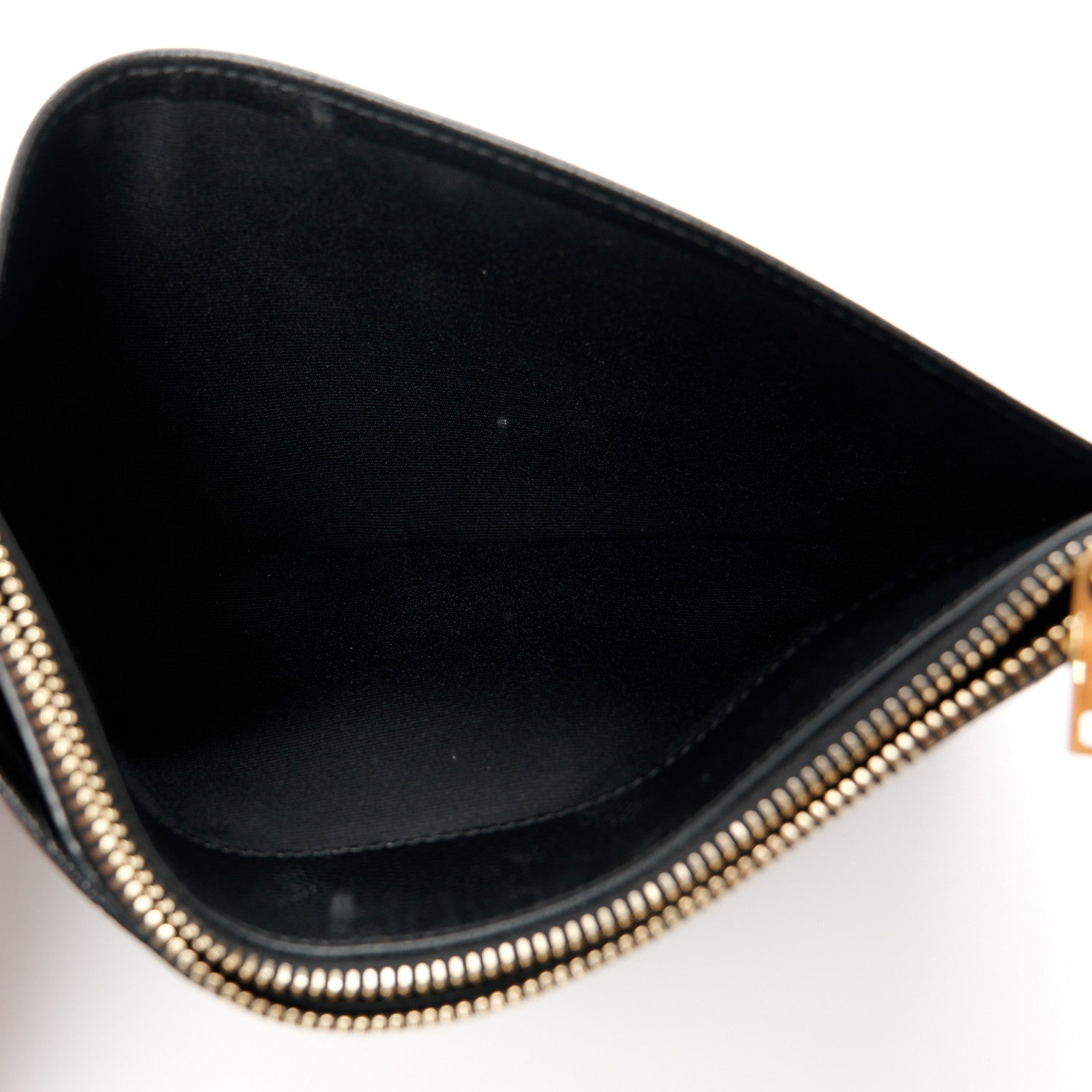 Saint Laurent Grain De Poudre Chevron Monogram Large Bill Pouch Black 6 of 12