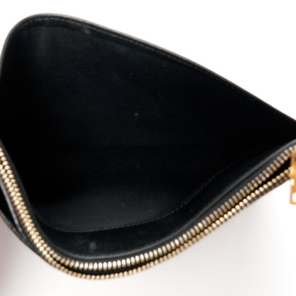 Saint Laurent Grain De Poudre Chevron Monogram Large Bill Pouch Black 6 of 12
