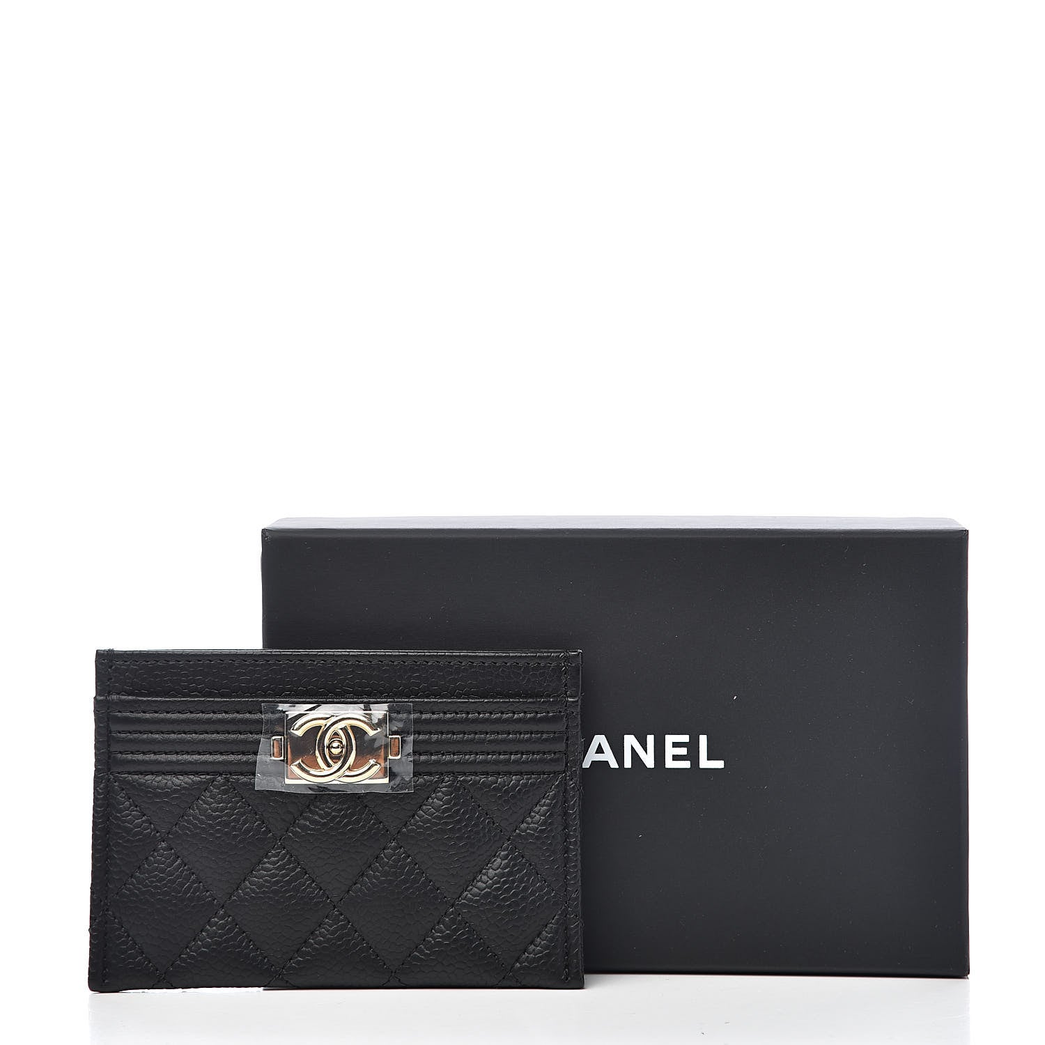 Chanel Caviar Quilted Boy Card Holder Black 9 of 9