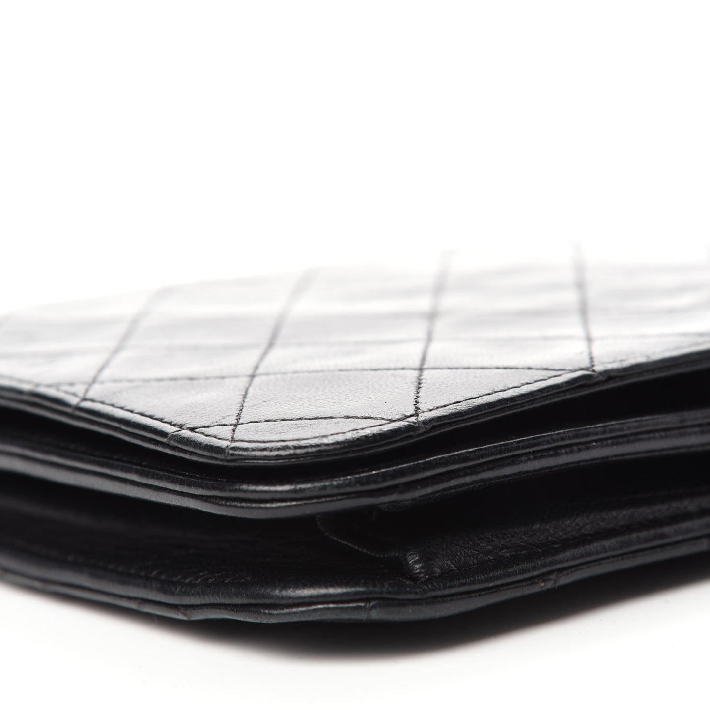 Lambskin Quilted Small Single Flap Black
