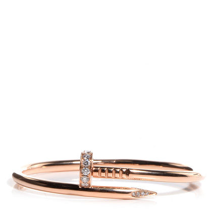 Cartier 18K Pink Gold Diamond Juste Un Clou Bracelet 17 1 of 5