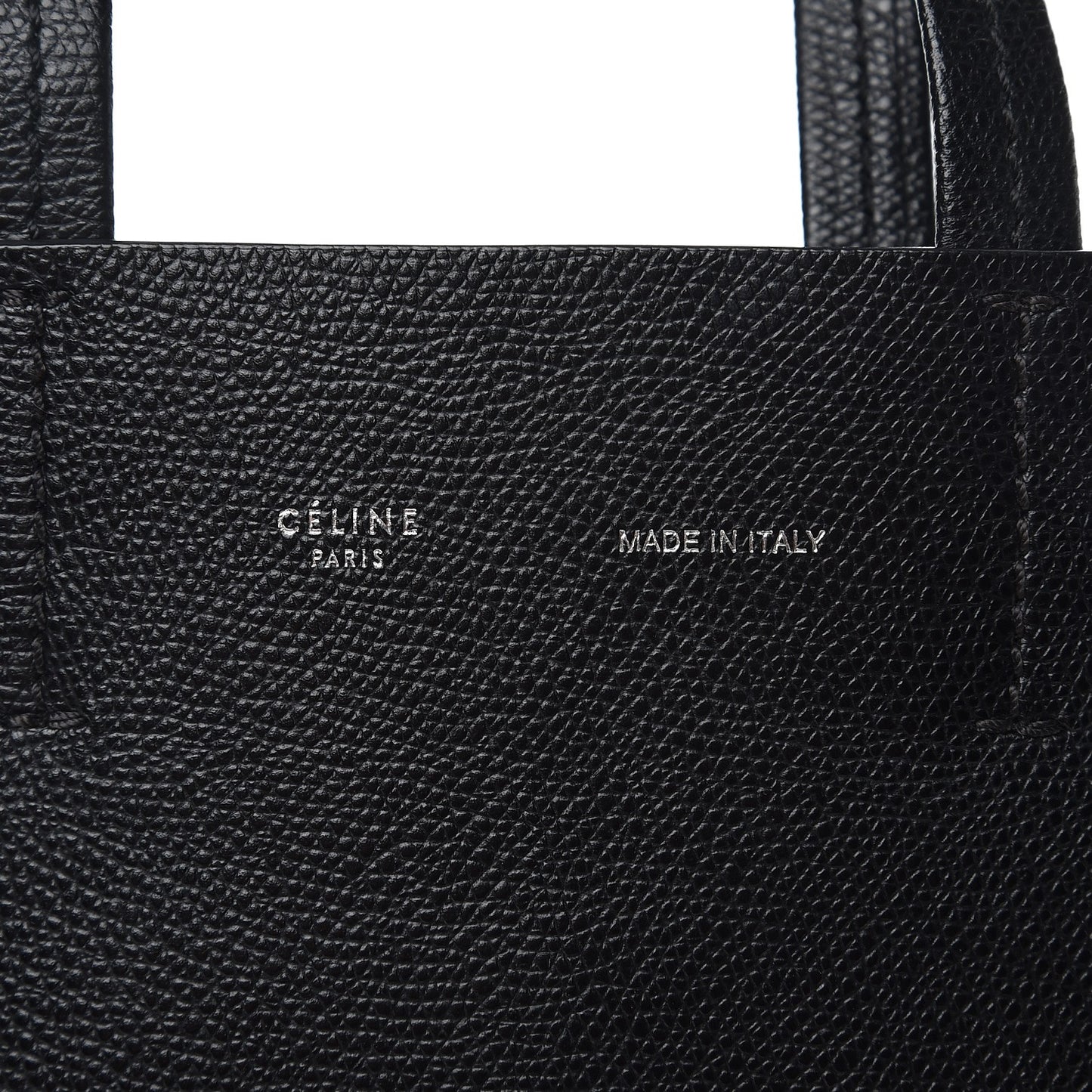 Grained Calfskin Small Vertical Cabas Black